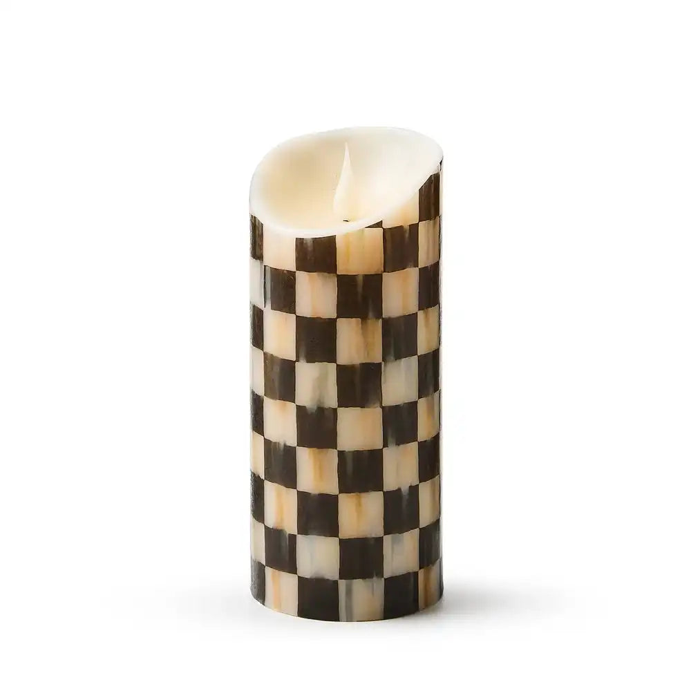 Courtly Check Flameless 7" Pillar Candle Main image