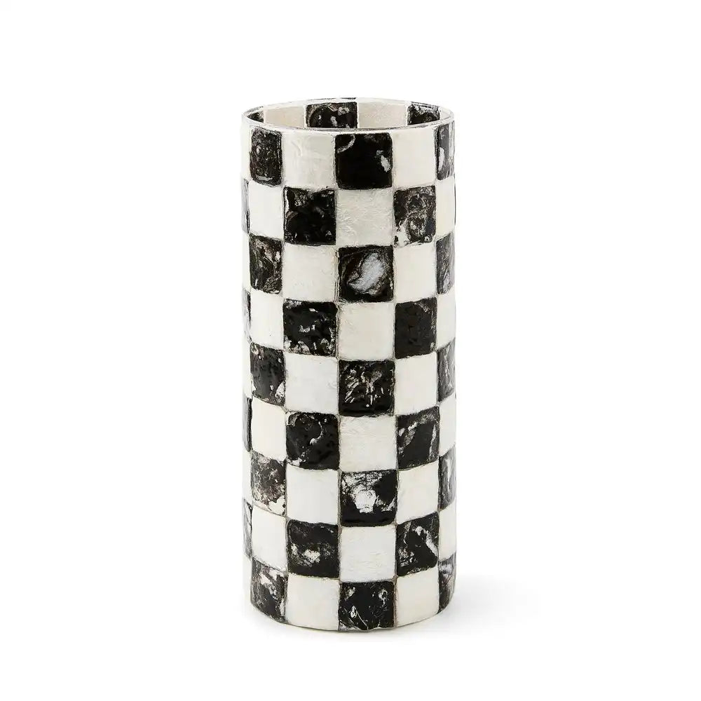 Sky Check Capiz Small Vase