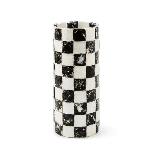 Sky Check Capiz Small Vase