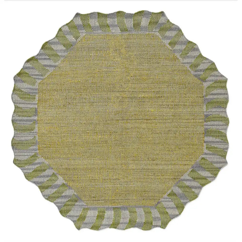 Jute Scalloped Purple and Green 8' x 10' Rug