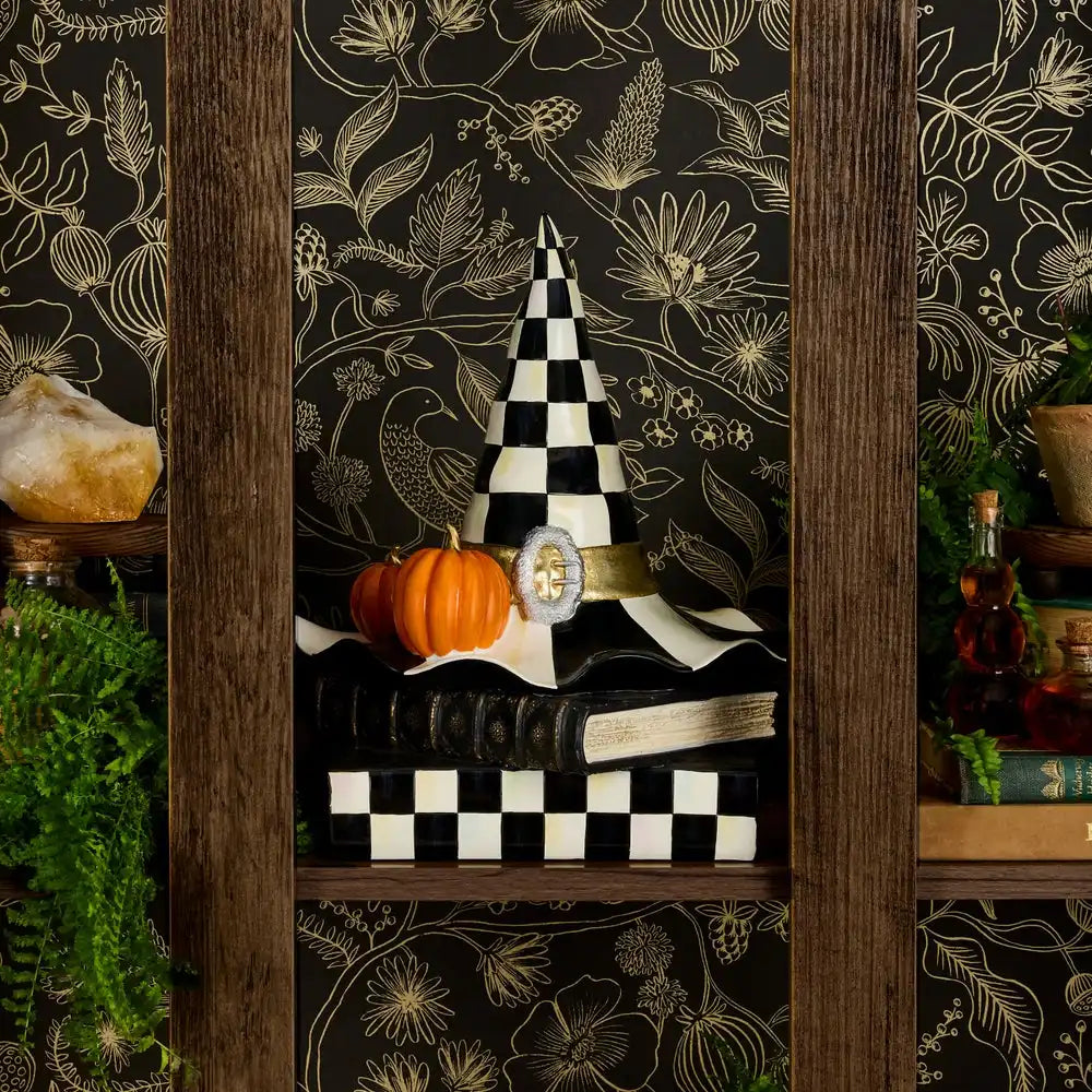 Courtly Check Witch Hat on Books