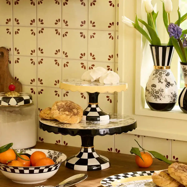 Bee Toile Large Pedestal Platter