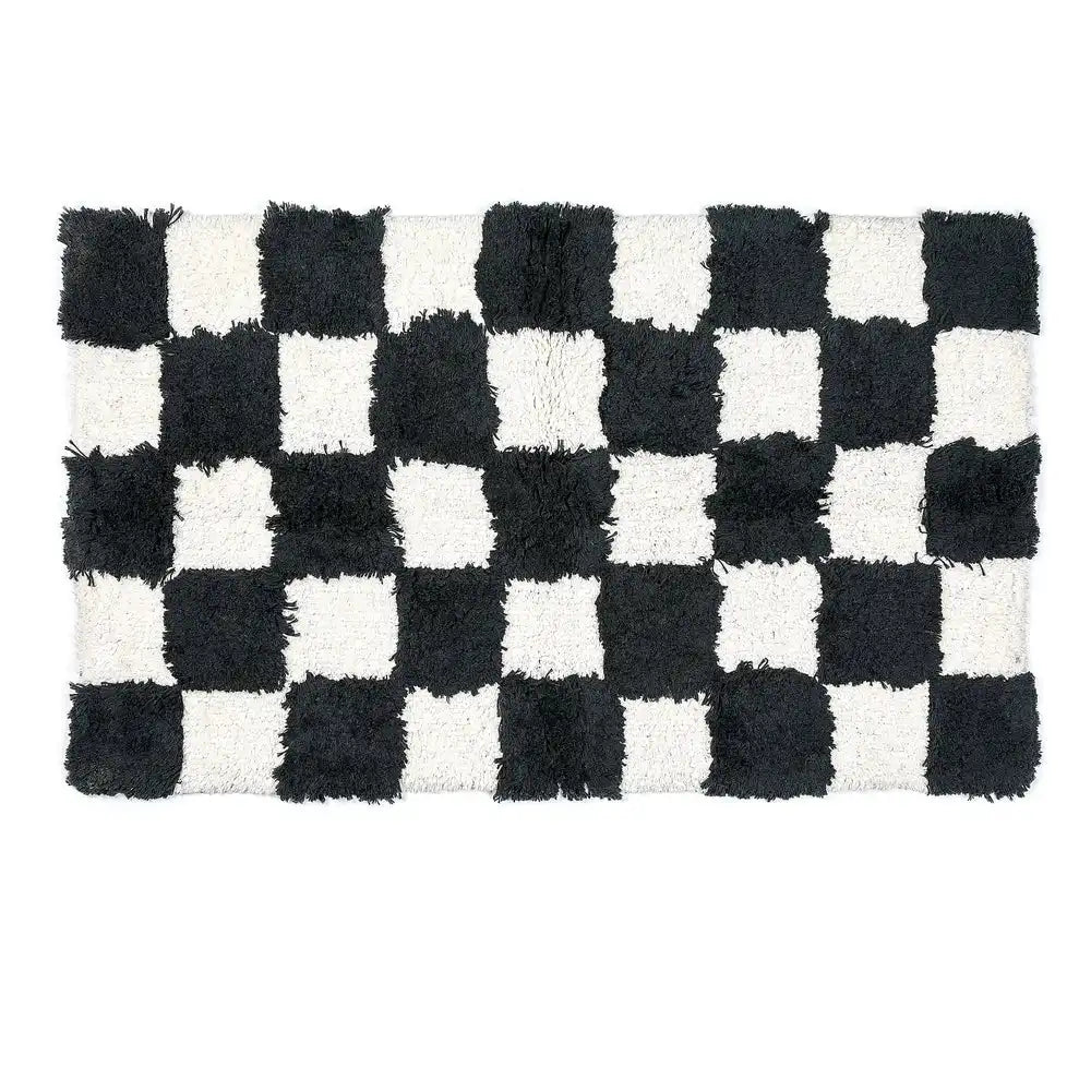 Checkerboard Black Bath Rug Main image