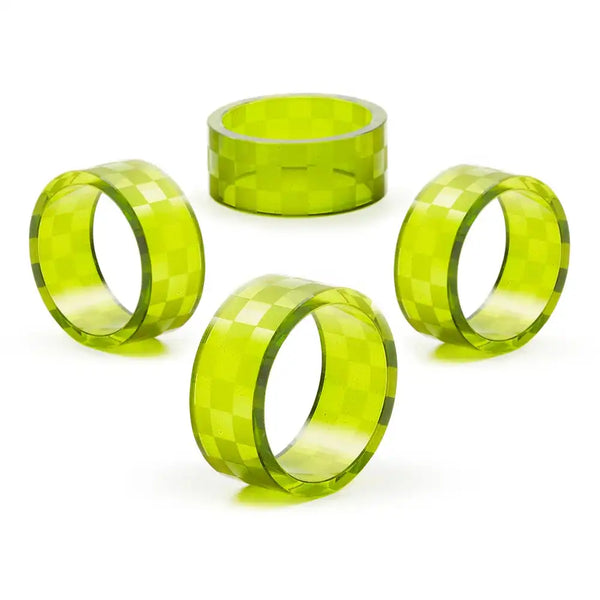 Indigo Check Napkin Rings, Set of 4