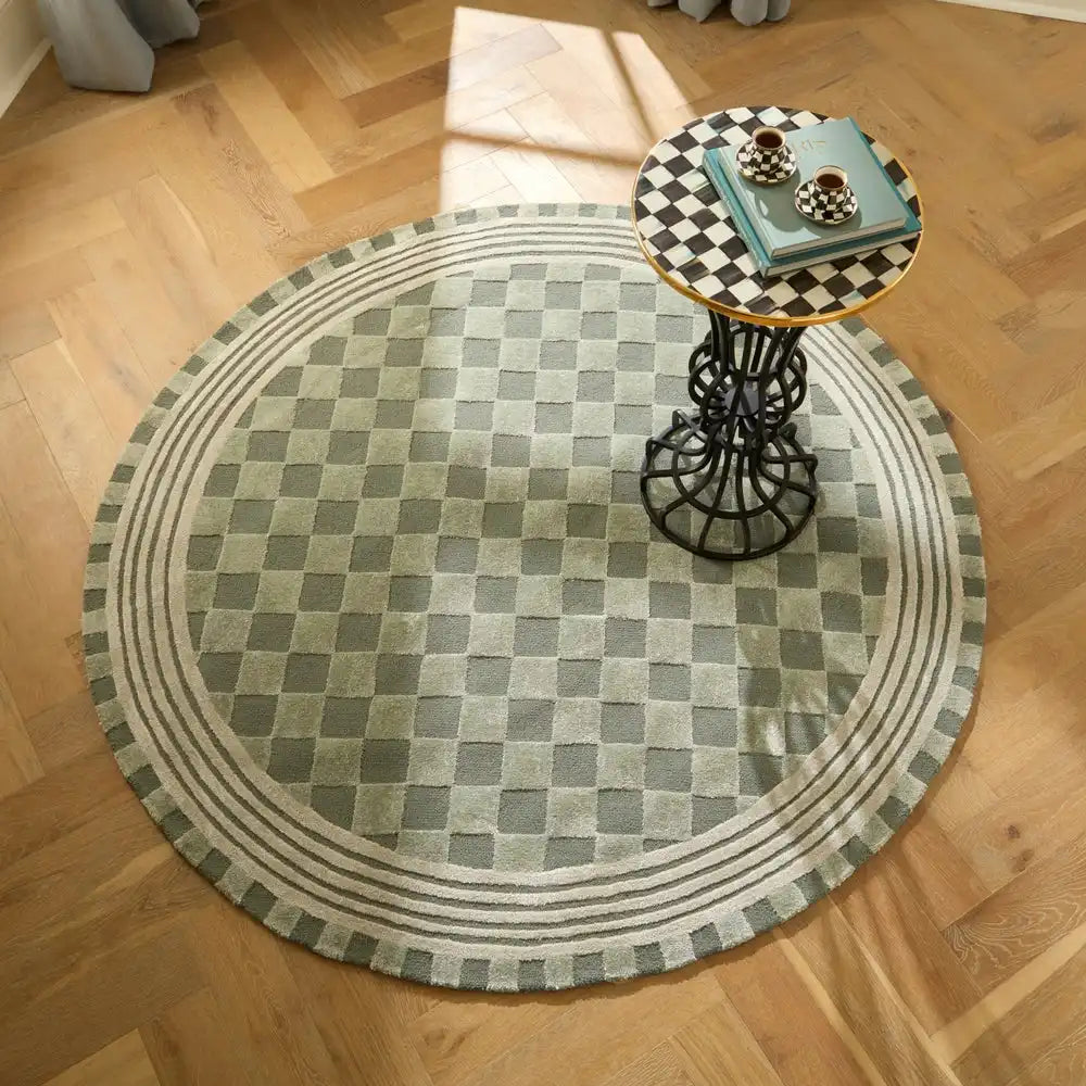 Light Grey Tonal Check 3' x 5' Rug
