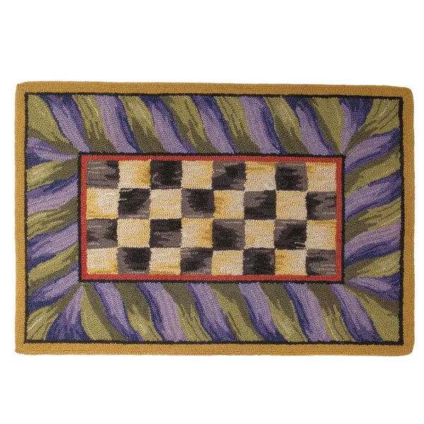 Courtly Check Purple & Green 5' Octagon Rug