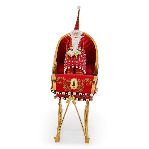 Patience Brewster Dash Away Sitting Santa & Sleigh Figure Set