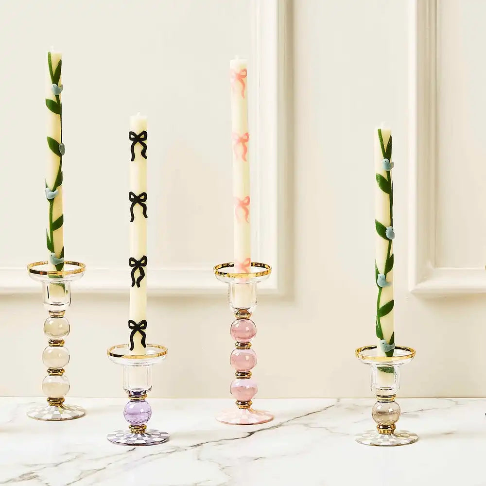 Courtly Check Large Glass Candlestick
