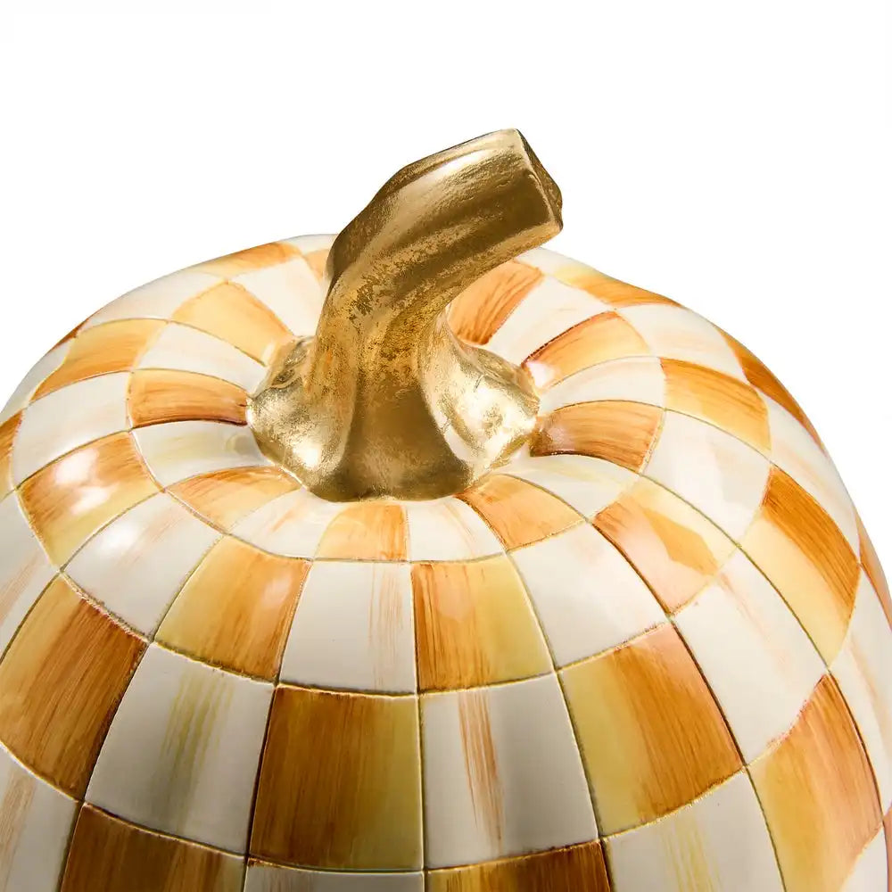 Mocha Check Mini Pumpkin