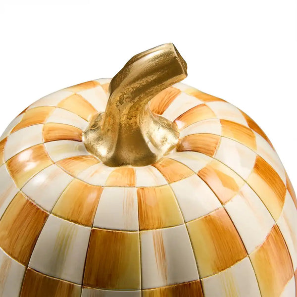 Mocha Check Mini Pumpkin