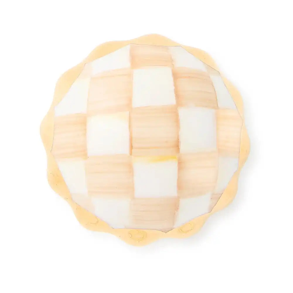 Mocha Check Petit Four Round Knob Main image
