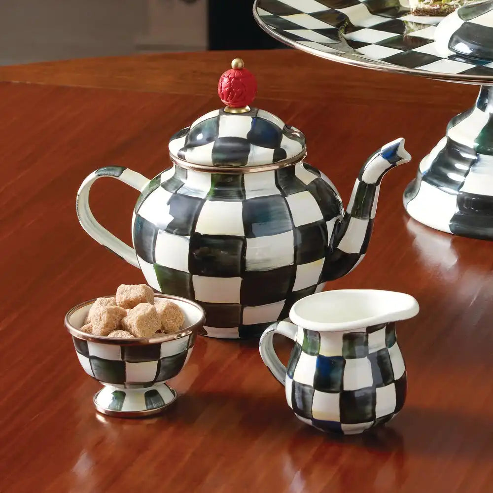 Mocha Check 4 Cup Teapot