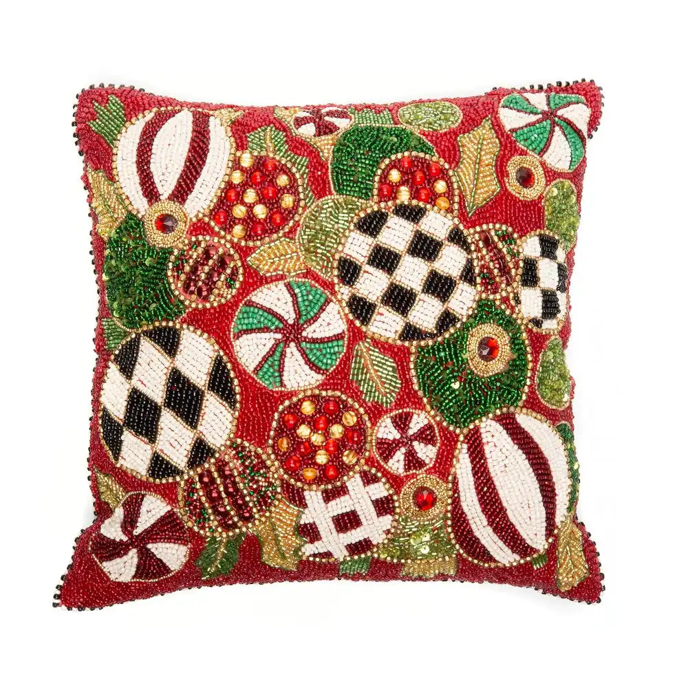 Jolly Ornaments Throw Pillow Main image