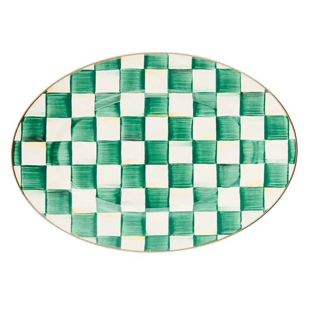 Sky Check Medium Oval Platter