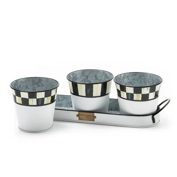 Spectator Galvanized Herb Pots, Set of 3