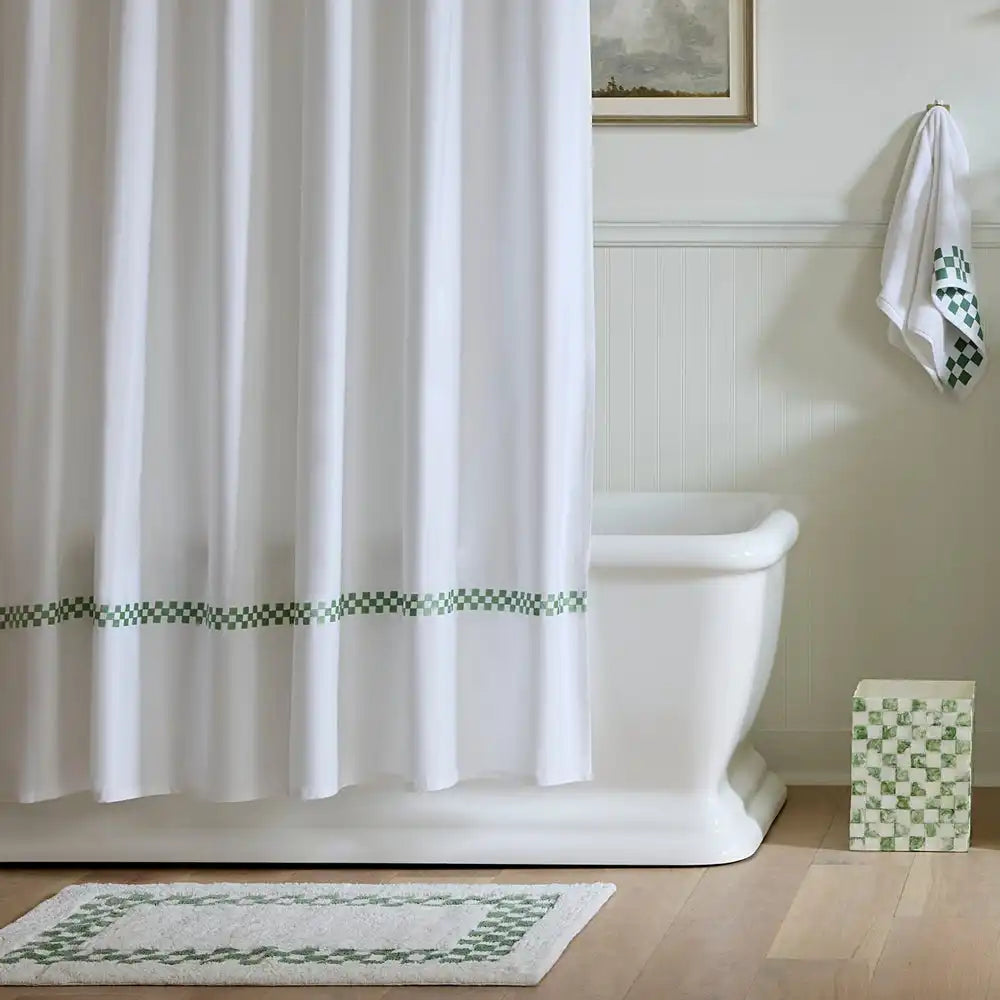 Black Check Hotel Bath Rug