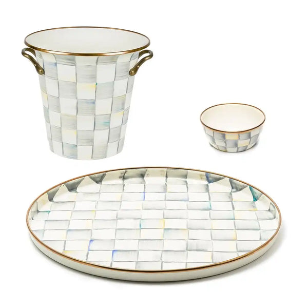 Mocha Check Wine Service Set