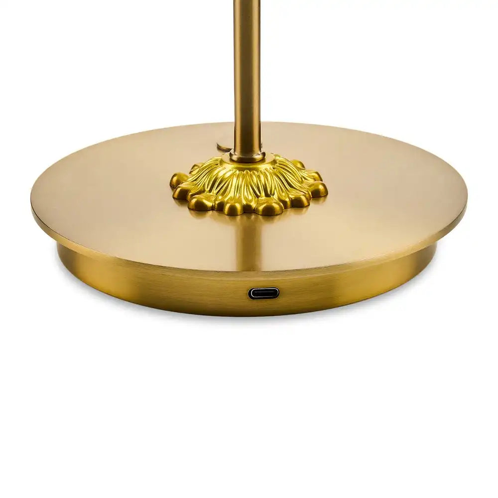 Courtly Check LED Rechargeable Disk Table Lamp