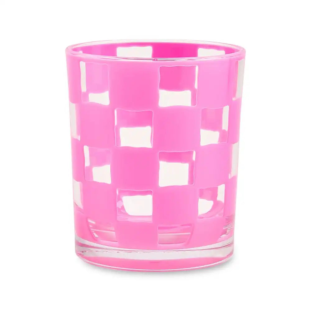 Black Check Acrylic Tumblers, Set of 4