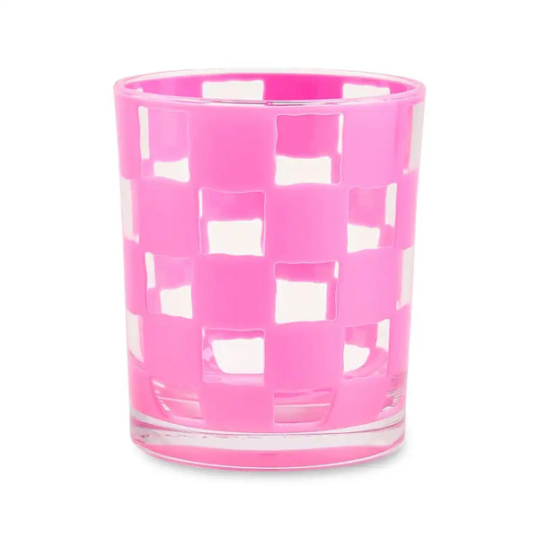 Black Check Acrylic Tumblers, Set of 4
