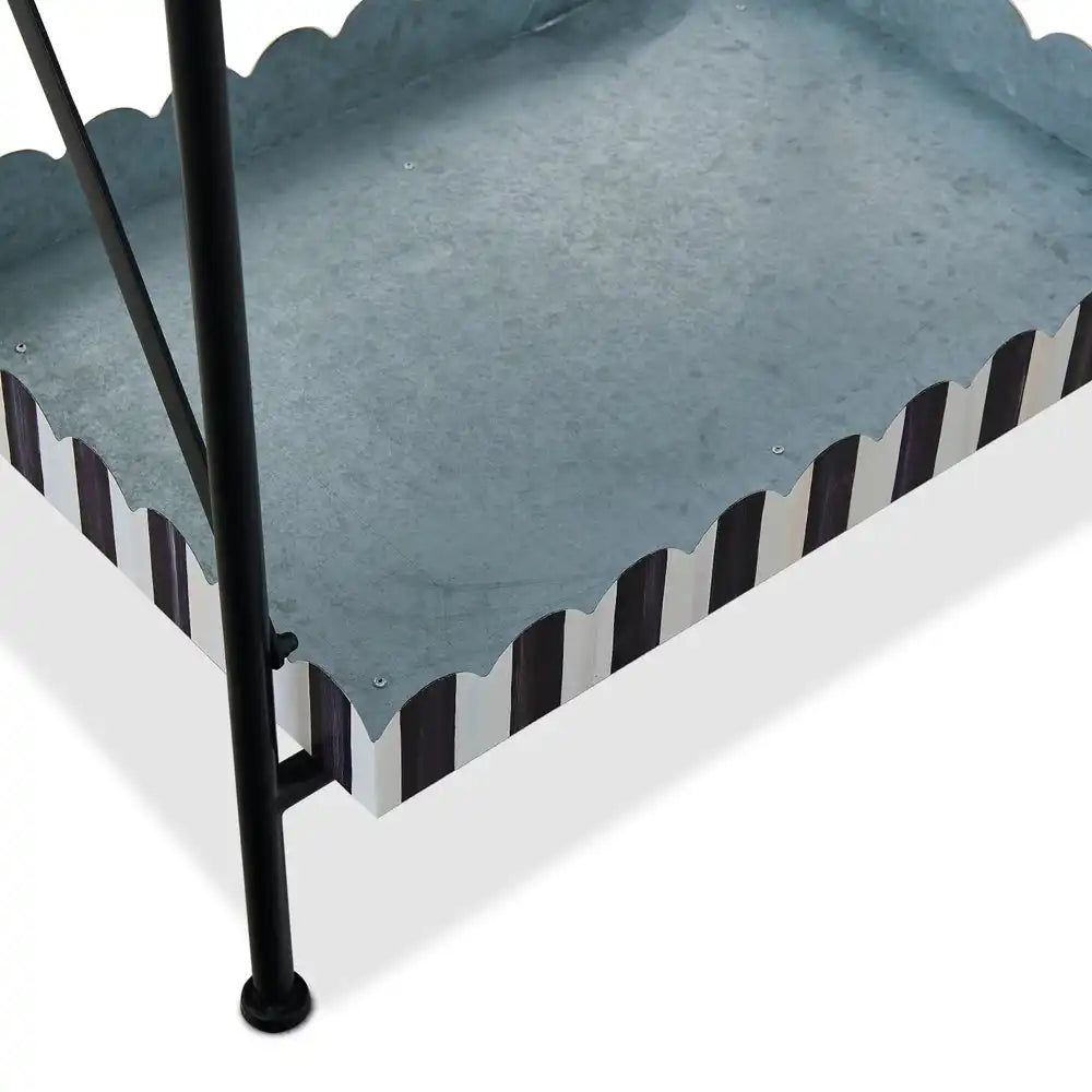Courtly Stripe Galvanized Indoor/Outdoor Butler