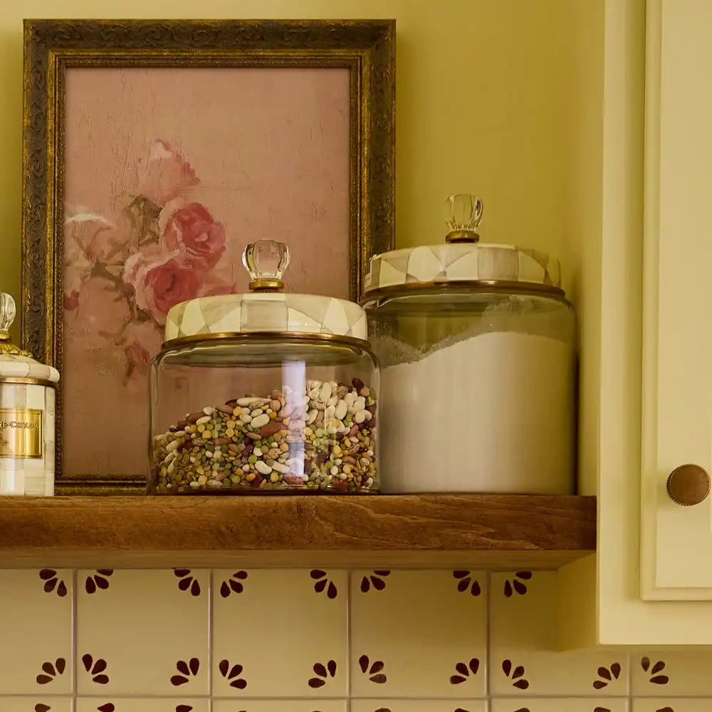 Mocha Check Large Kitchen Canister