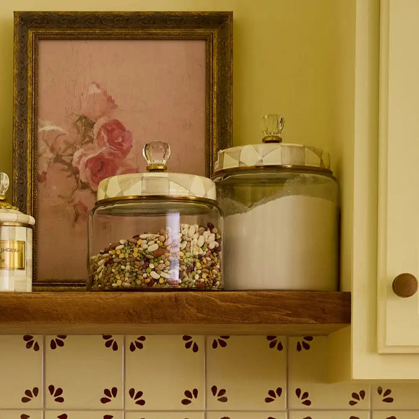 Mocha Check Large Kitchen Canister