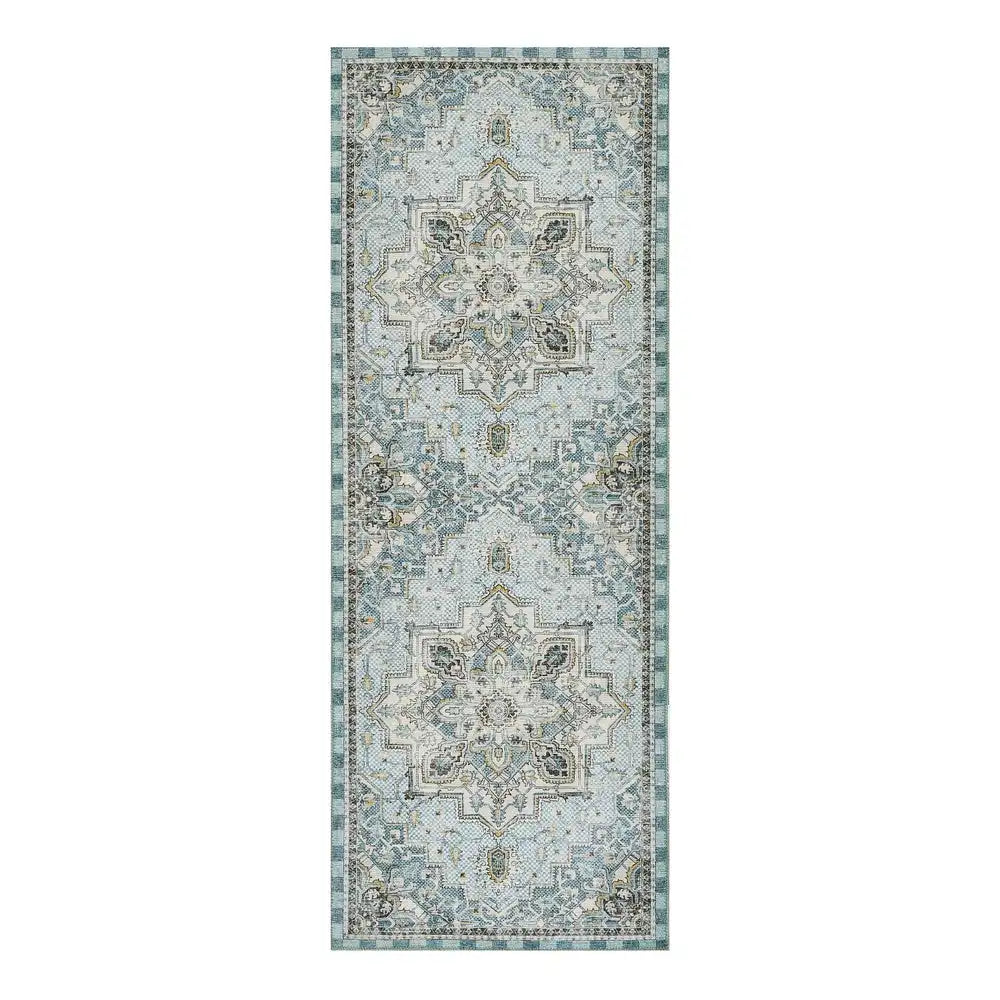 Heriz Checked Mocha 8' x 10' Washable Rug