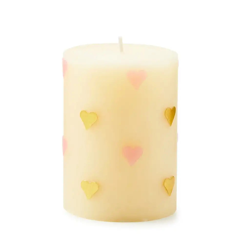 Pink Hearts 4" Pillar Candle