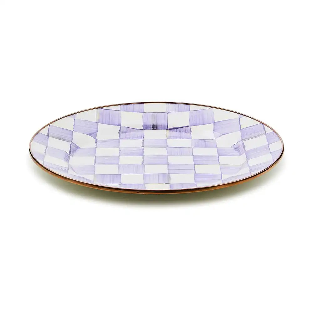 Violet Check Dinner Plate