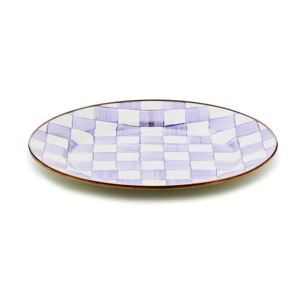 Violet Check Dinner Plate