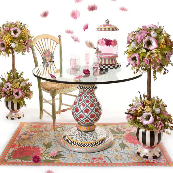Sterling Check Flower Basket Side Chair