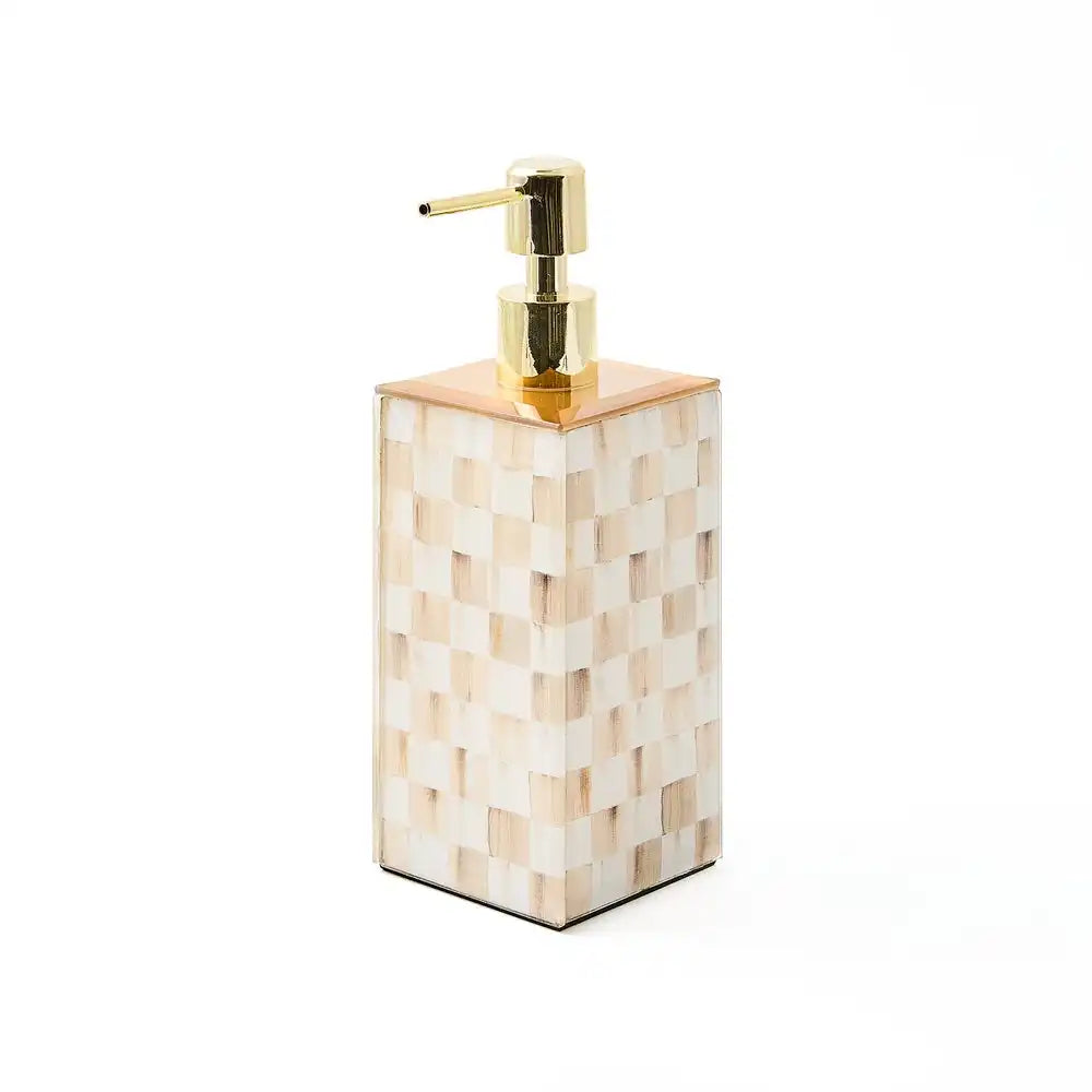 Mocha Check Glass Soap Pump Main image