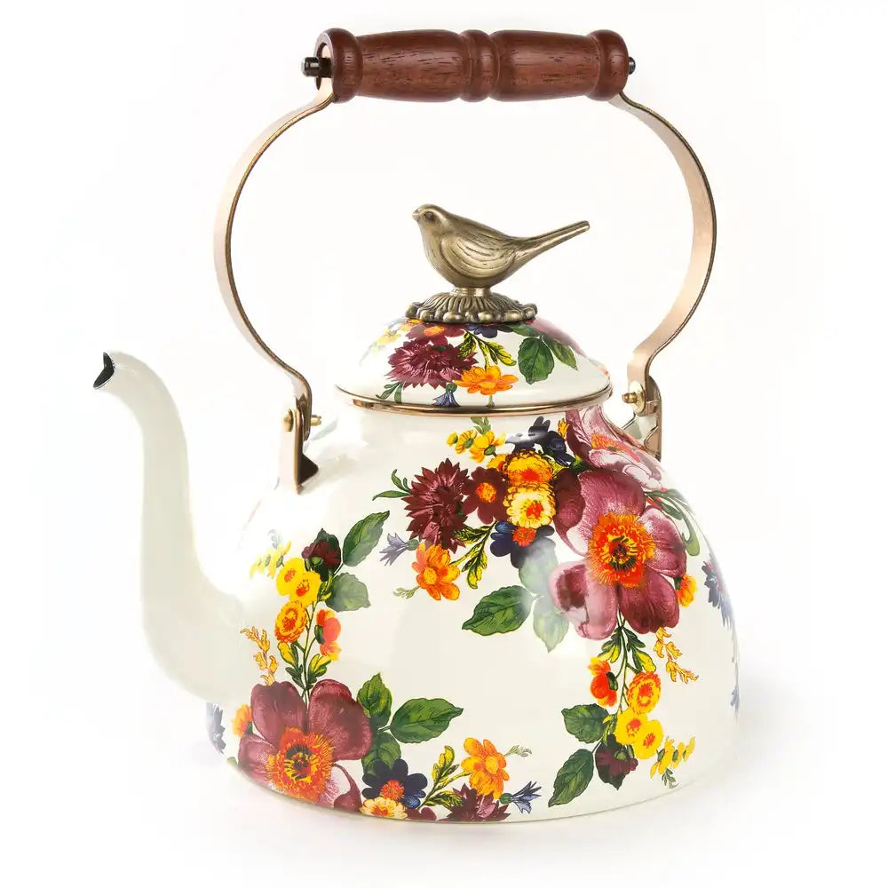 Courtly Check 3 Quart Tea Kettle with Bird