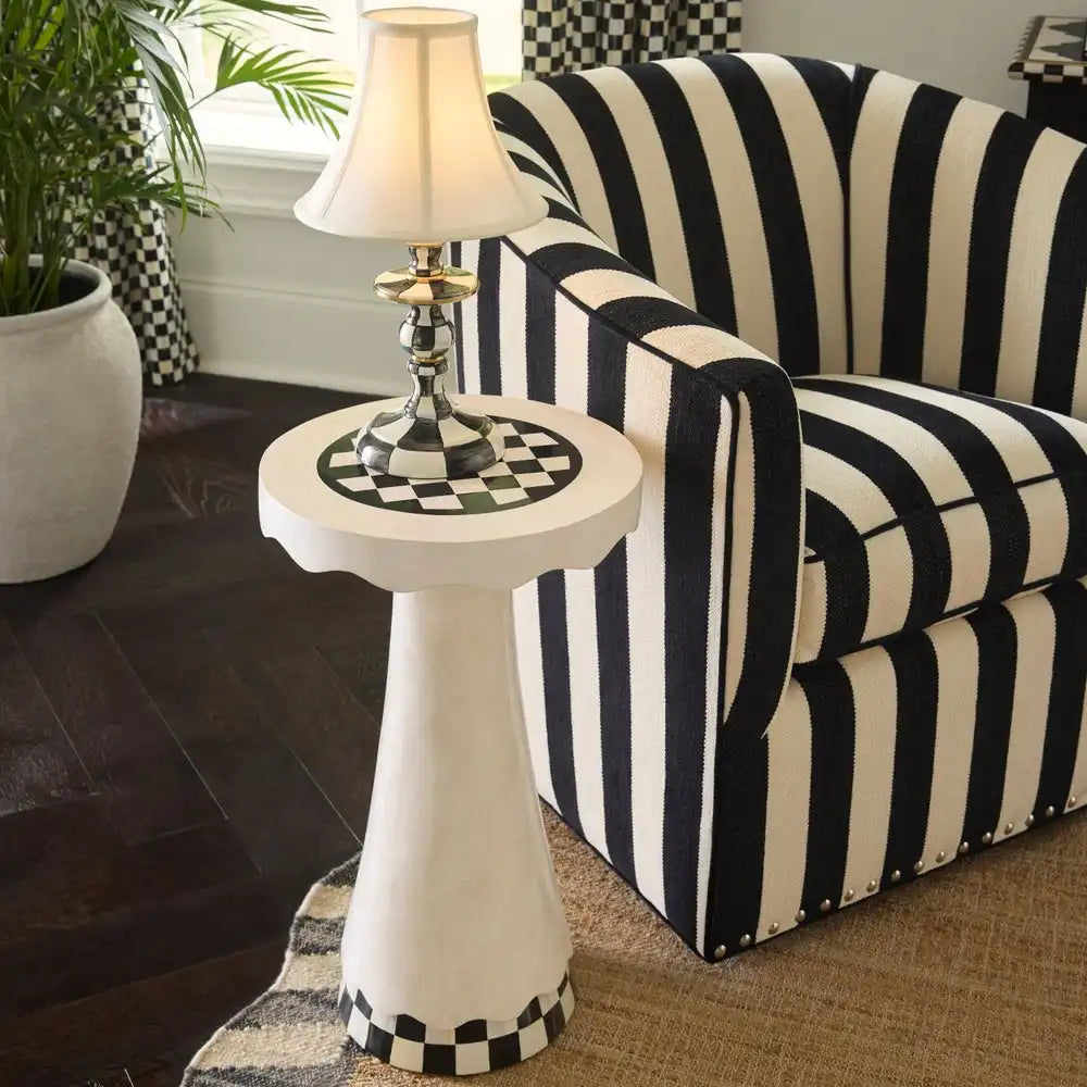 Courtly Check Scalloped Accent Table