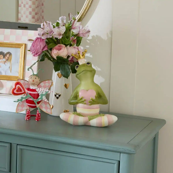 Rosy Fergal the Frog with Heart Decor