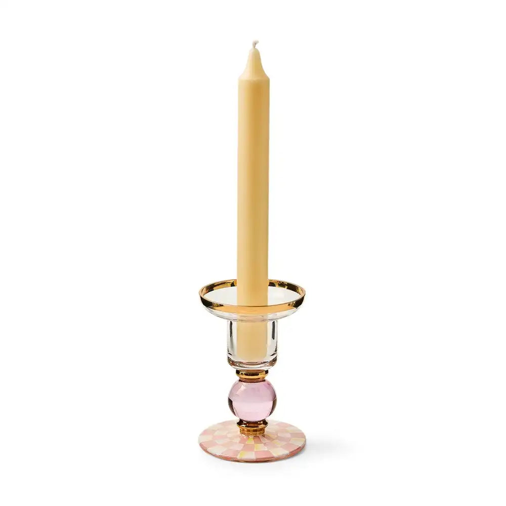 Courtly Check Large Glass Candlestick