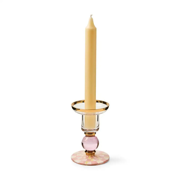 Courtly Check Large Glass Candlestick