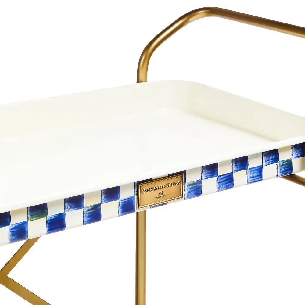 Mocha Check 3-Tier Kitchen Cart