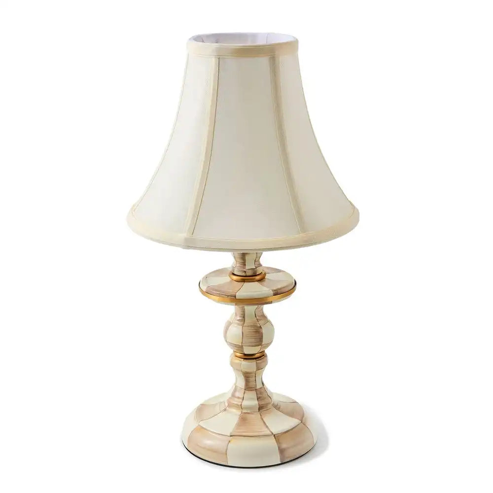 Emerald Check Candlestick Lamp