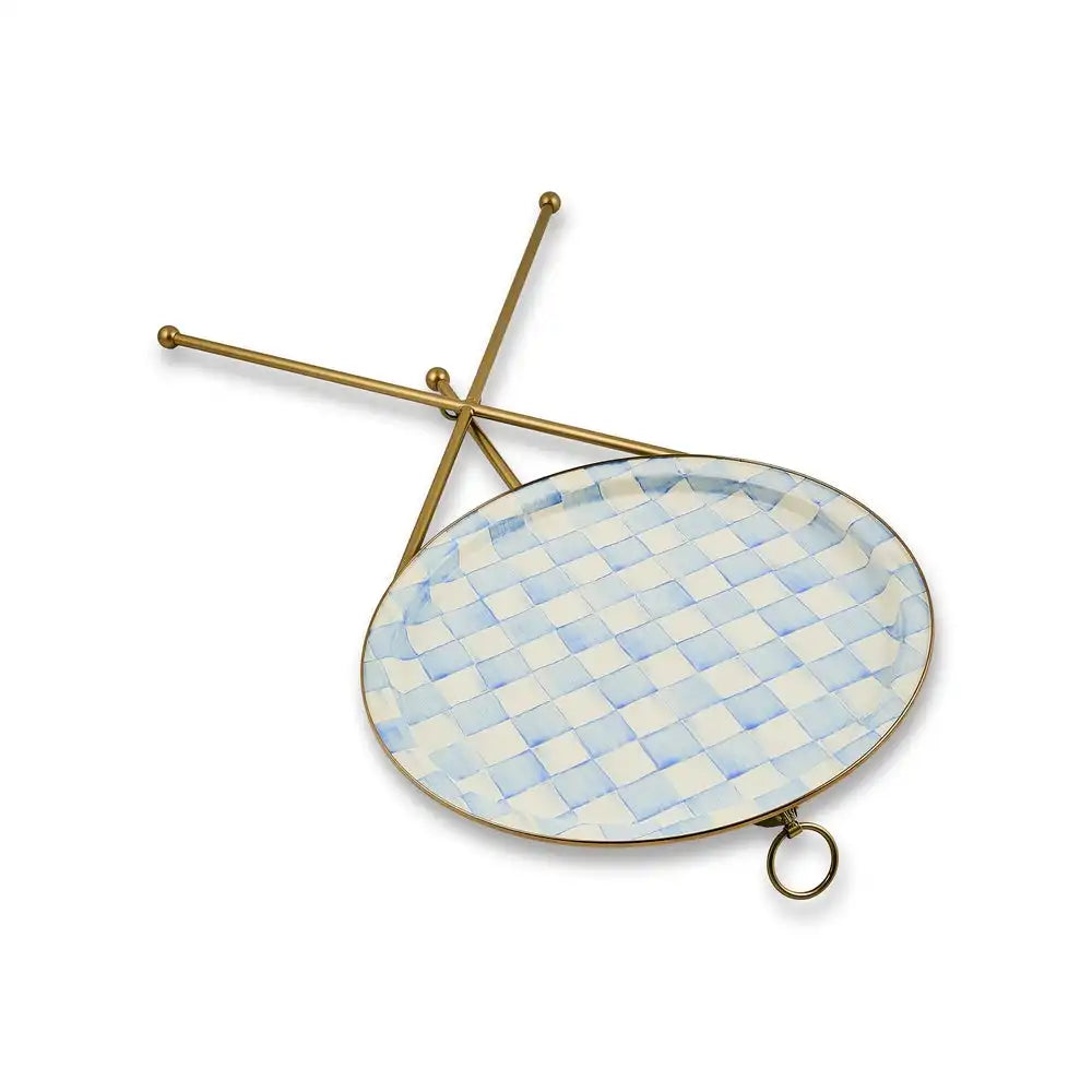 Sky Check Enamel Tilt Accent Table
