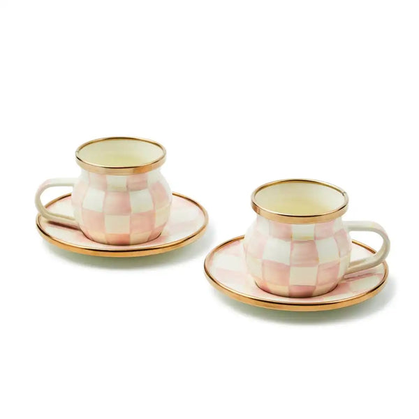 Sky Check Espresso Cup & Saucer Set