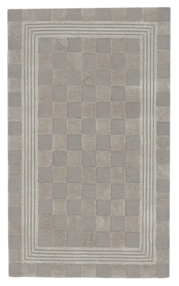 Light Grey Tonal Check 3' x 5' Rug