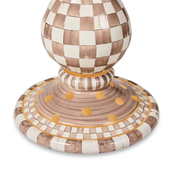 Mocha Check Ceramic Pedestal Table Base