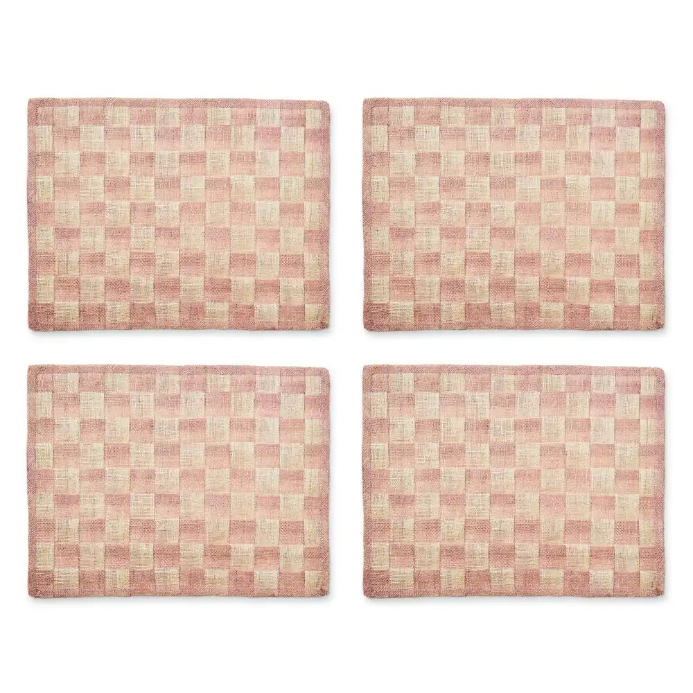 Pink Sinamay Placemats, Set of 4