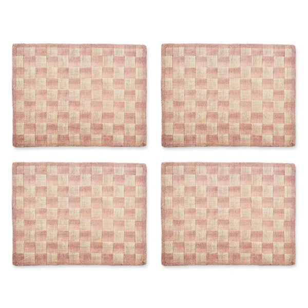 Pink Sinamay Placemats, Set of 4