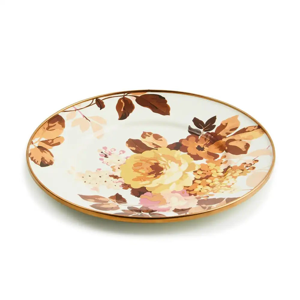 Wild Rose White Dinner Plate
