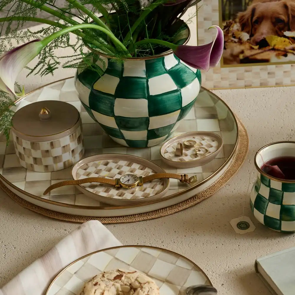 Courtly Check Oval Trinket Dishes, Set of 2