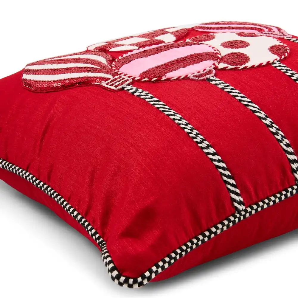 Red Ornaments Throw Pillow