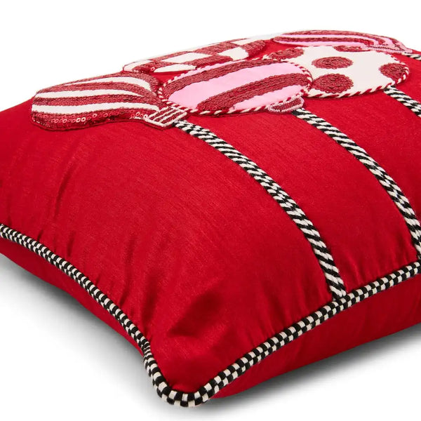 Red Ornaments Throw Pillow